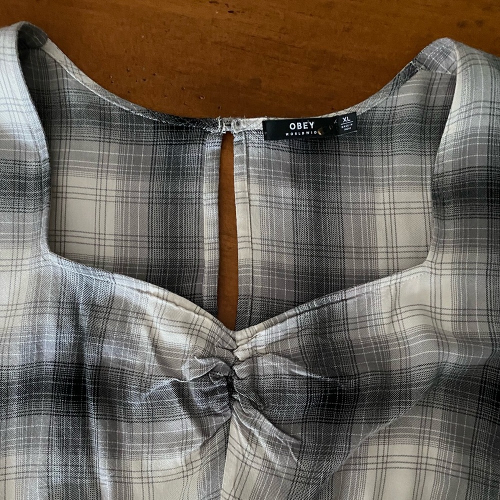 NWOT OBEY Plaid Skater Dress • XL - Picture 9 of 11